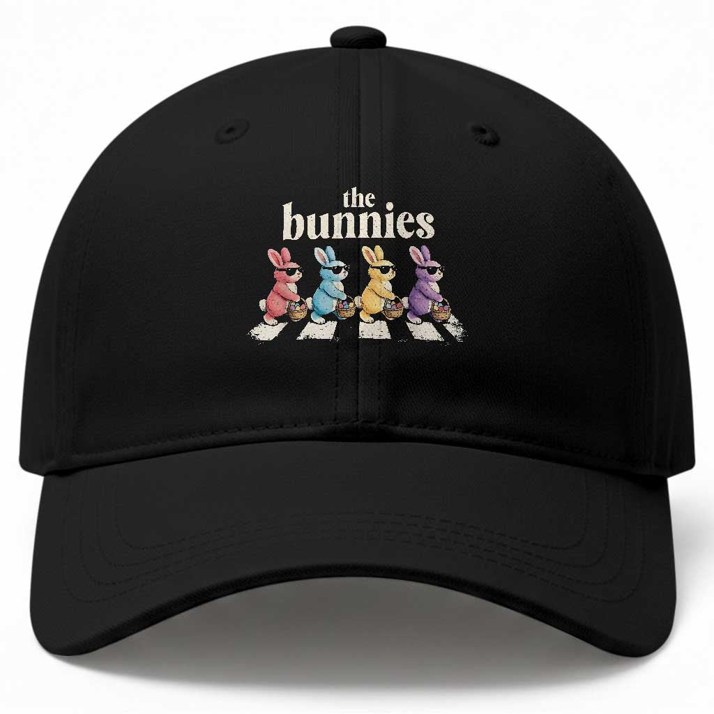 The Bunnies Parody Crossing Rabbits Graphic Baseball Cap Funny Easter Pop Culture Style Cute Bunny Gift