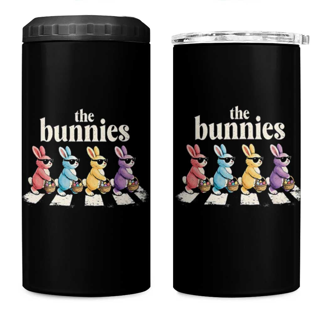 The Bunnies Parody Crossing Rabbits Graphic 4 in 1 Can Cooler Tumbler Funny Easter Pop Culture Style Cute Bunny Gift