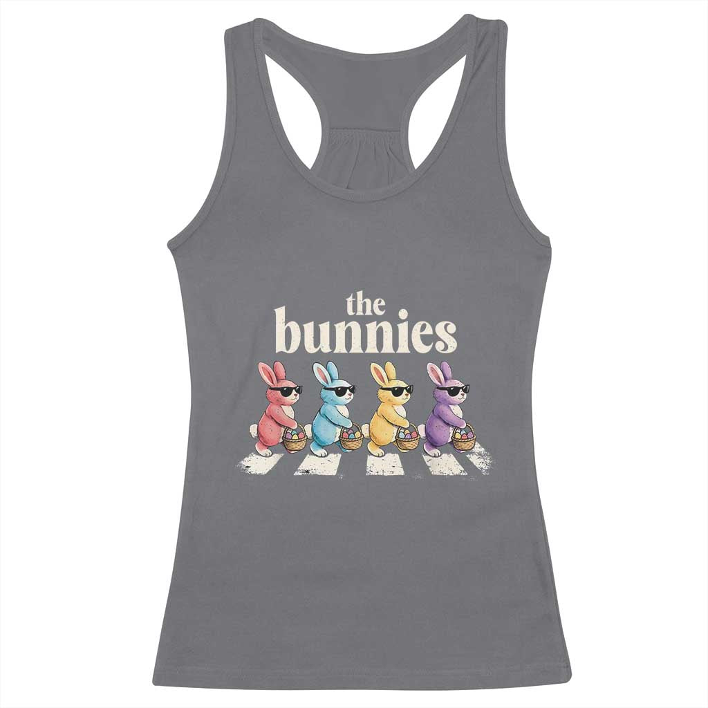 The Bunnies Parody Crossing Rabbits Graphic Racerback Tank Top Funny Easter Pop Culture Style Cute Bunny Gift