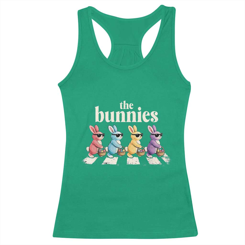 The Bunnies Parody Crossing Rabbits Graphic Racerback Tank Top Funny Easter Pop Culture Style Cute Bunny Gift