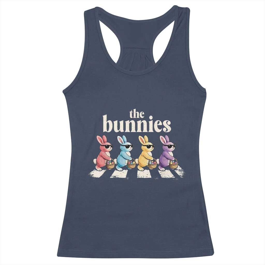 The Bunnies Parody Crossing Rabbits Graphic Racerback Tank Top Funny Easter Pop Culture Style Cute Bunny Gift