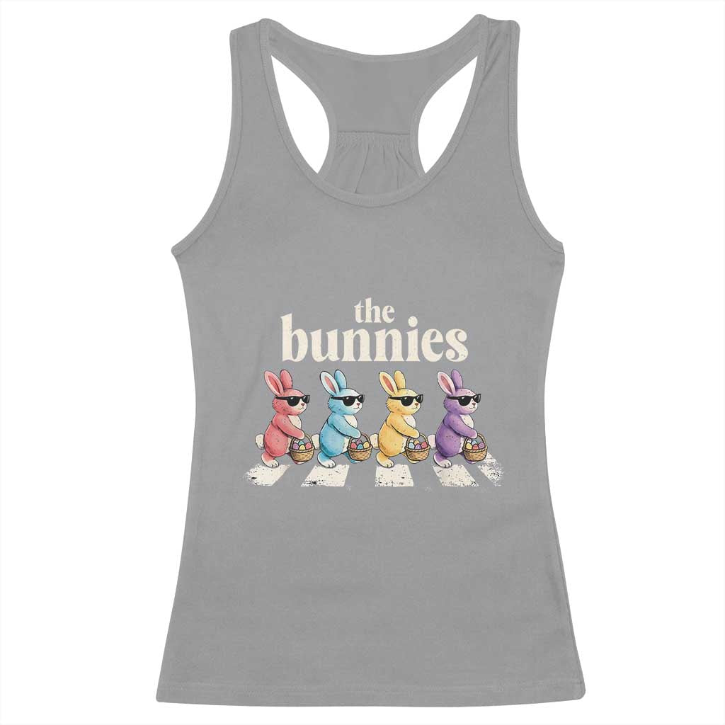 The Bunnies Parody Crossing Rabbits Graphic Racerback Tank Top Funny Easter Pop Culture Style Cute Bunny Gift