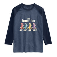 The Bunnies Parody Crossing Rabbits Graphic Raglan Shirt Funny Easter Pop Culture Style Cute Bunny Gift