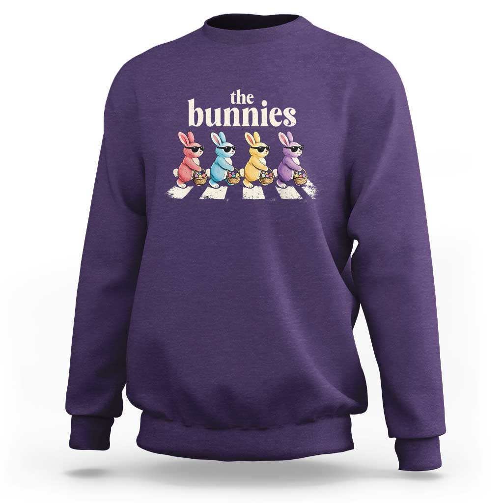 The Bunnies Parody Crossing Rabbits Graphic Sweatshirt Funny Easter Pop Culture Style Cute Bunny Gift