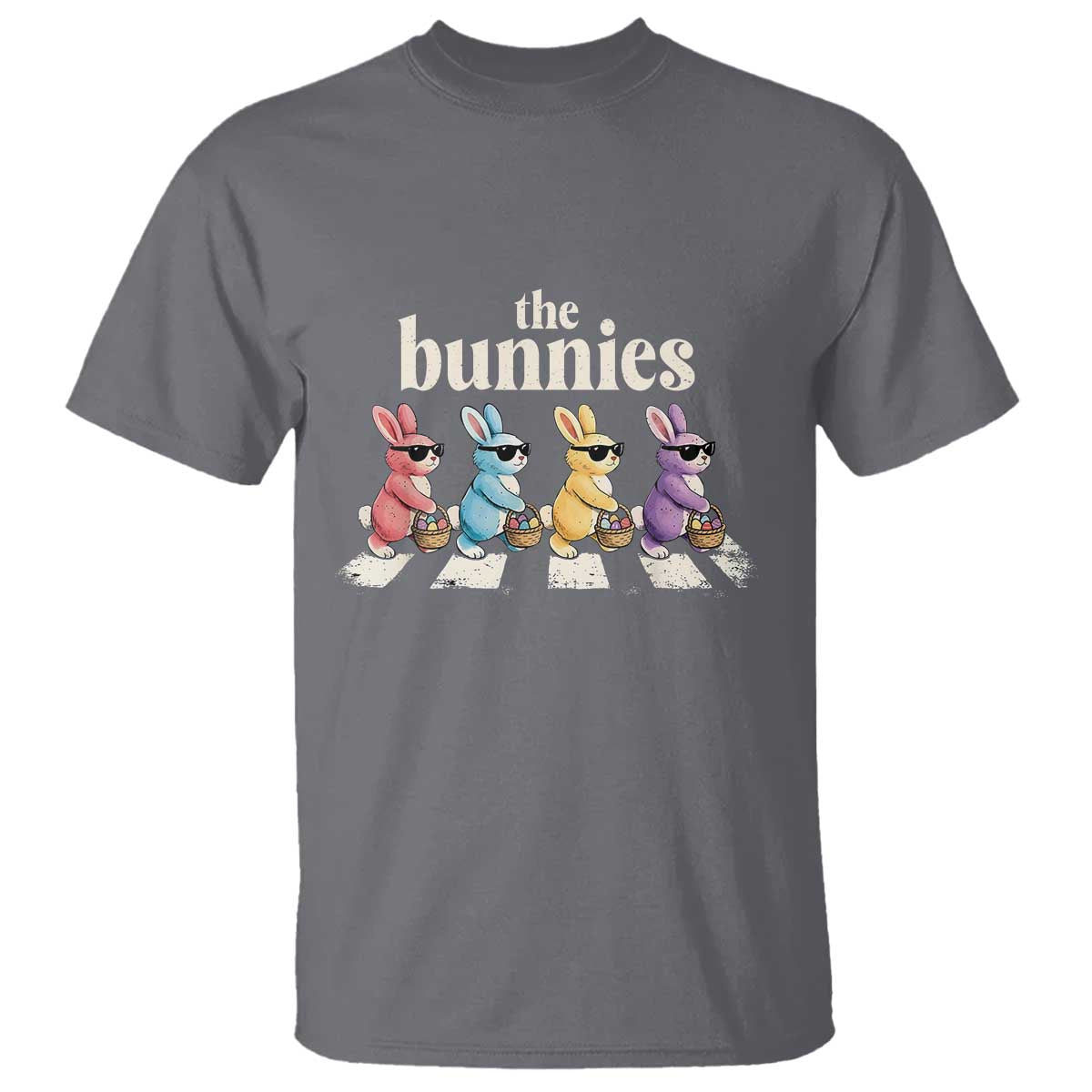 The Bunnies Parody Crossing Rabbits Graphic T Shirt Funny Easter Pop Culture Style Cute Bunny Gift