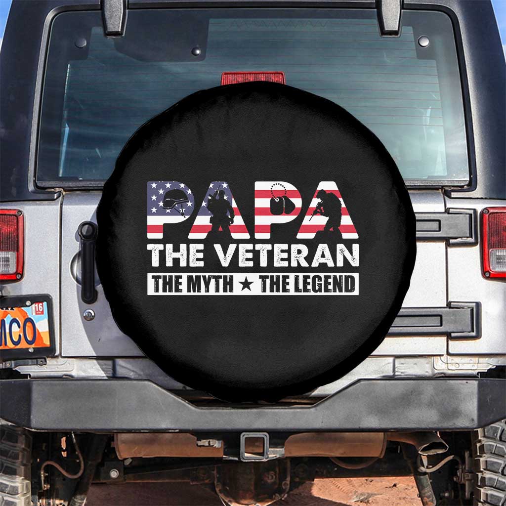 Patriotic Papa Spare Tire Cover The Veteran The Myth The Legend Dad Father's Day