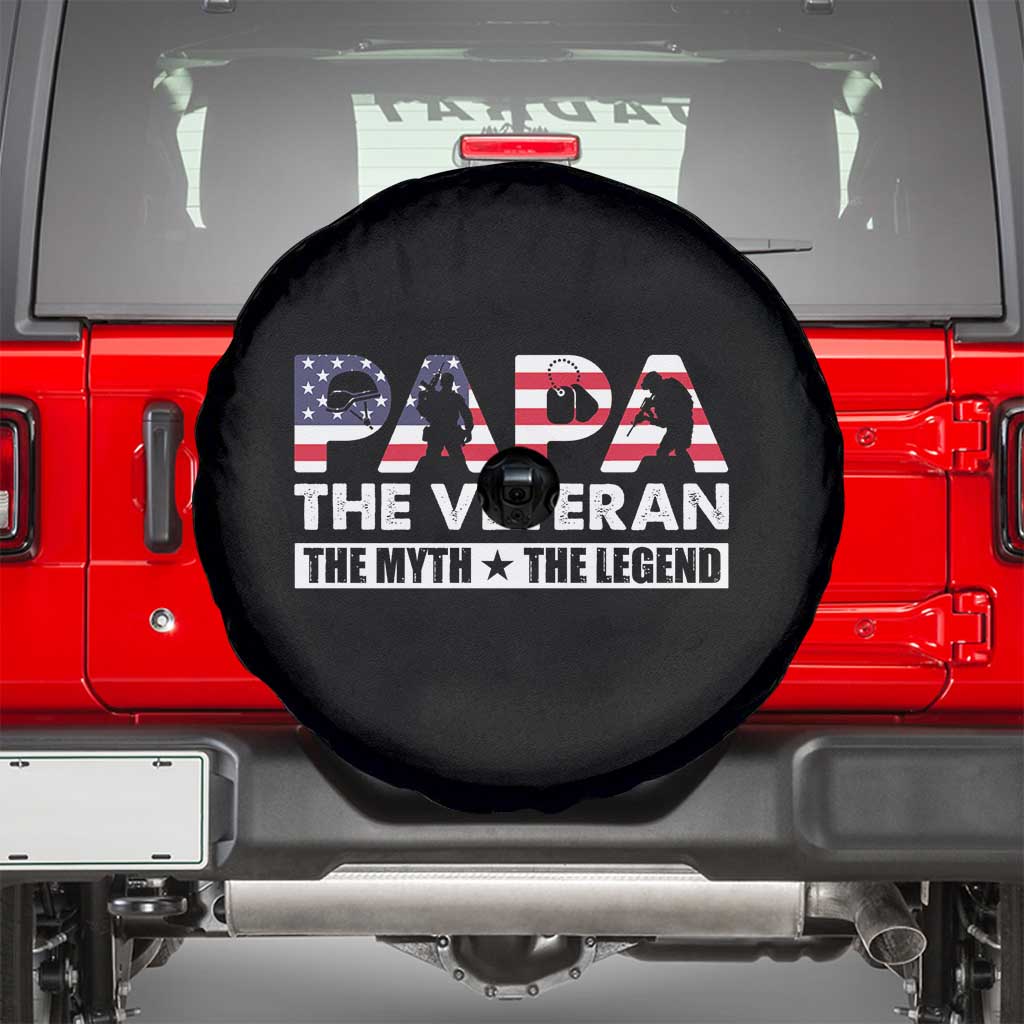 Patriotic Papa Spare Tire Cover The Veteran The Myth The Legend Dad Father's Day