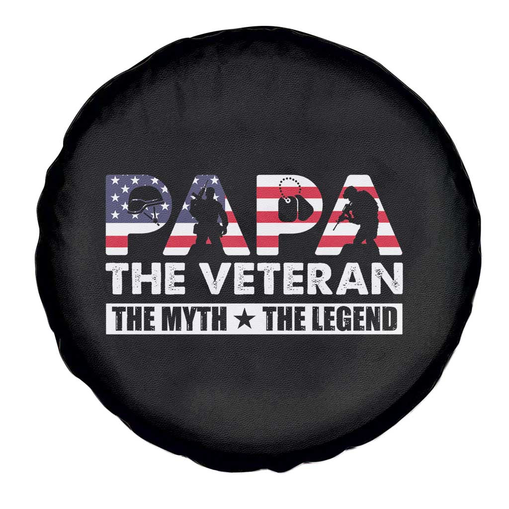 Patriotic Papa Spare Tire Cover The Veteran The Myth The Legend Dad Father's Day