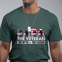 Papa The Veteran The Myth The Legend Patriotic Veteran Dad Proud Dad Father's Day Gifts For Dad Grandpa T Shirt - Wonder Print Shop