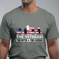 Papa The Veteran The Myth The Legend Patriotic Veteran Dad Proud Dad Father's Day Gifts For Dad Grandpa T Shirt - Wonder Print Shop