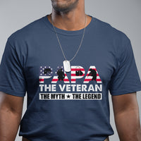 Papa The Veteran The Myth The Legend Patriotic Veteran Dad Proud Dad Father's Day Gifts For Dad Grandpa T Shirt - Wonder Print Shop