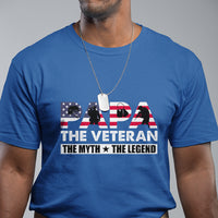 Papa The Veteran The Myth The Legend Patriotic Veteran Dad Proud Dad Father's Day Gifts For Dad Grandpa T Shirt - Wonder Print Shop