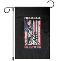 Funny Pickleball and Freedom Garden Flag Stature of Liberty 4th of July American Flag