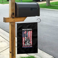 Funny Pickleball and Freedom Garden Flag Stature of Liberty 4th of July American Flag