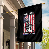 Funny Pickleball and Freedom Garden Flag Stature of Liberty 4th of July American Flag