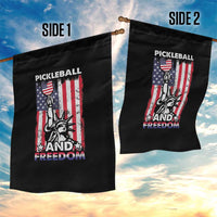 Funny Pickleball and Freedom Garden Flag Stature of Liberty 4th of July American Flag