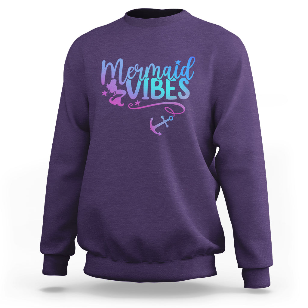 Mermaid Vibes For Women Girl Mythical Creature Sweatshirt - Wonder Print Shop