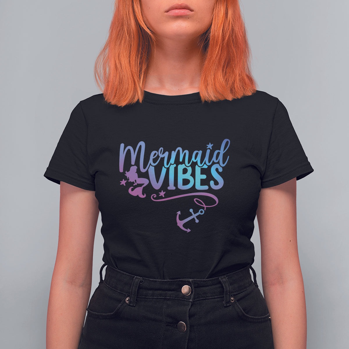 Mermaid Vibes For Women Girl Mythical Creature T Shirt For Women - Wonder Print Shop