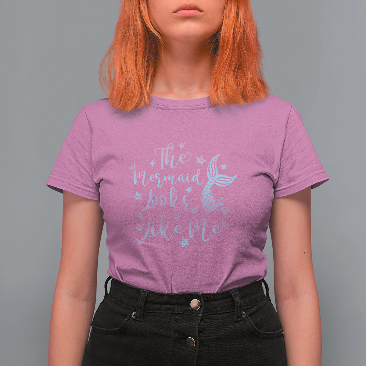 Funny Mythical The Mermaid Looks Like Me T Shirt For Women - Wonder Print Shop
