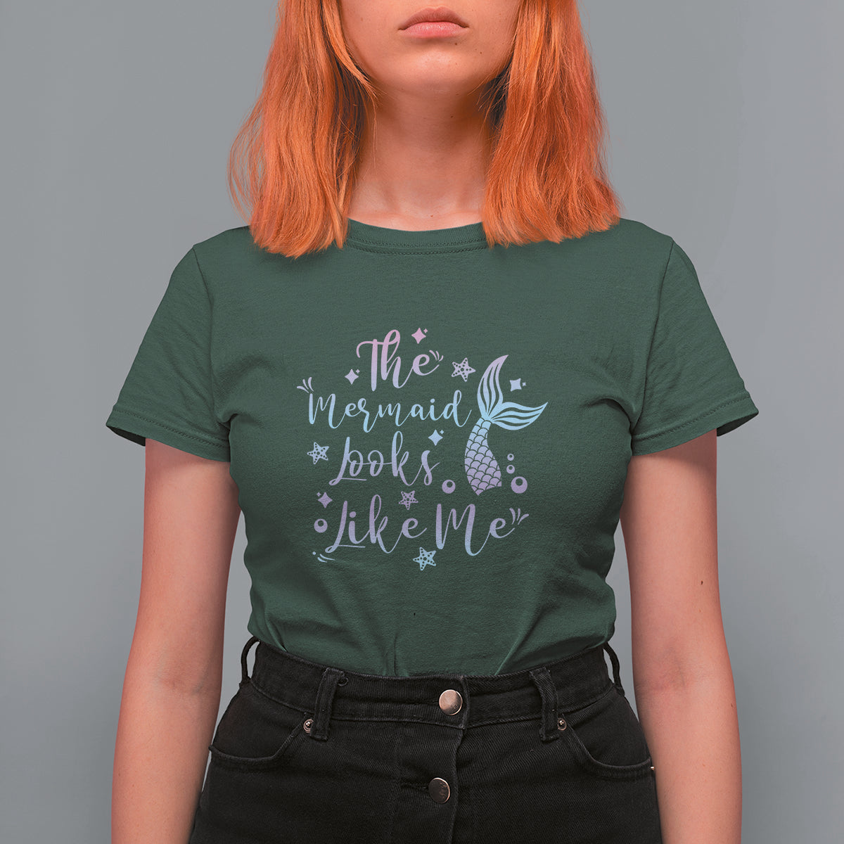 Funny Mythical The Mermaid Looks Like Me T Shirt For Women - Wonder Print Shop