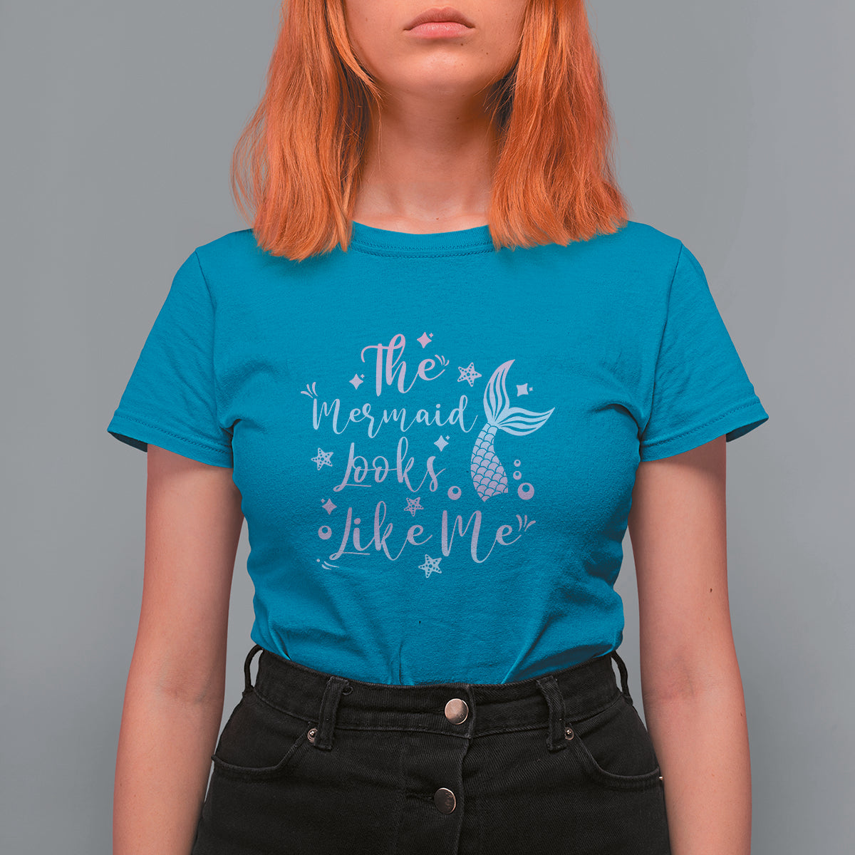 Funny Mythical The Mermaid Looks Like Me T Shirt For Women - Wonder Print Shop