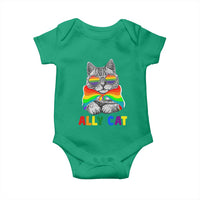Ally Cat with Pride Cape Baby Onesie Rainbow LGBTQ+ Support