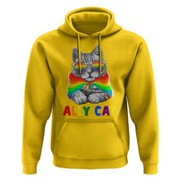 Ally Cat with Pride Cape Hoodie Rainbow LGBTQ+ Support