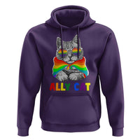 Ally Cat with Pride Cape Hoodie Rainbow LGBTQ+ Support