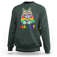 Ally Cat with Pride Cape Sweatshirt Rainbow LGBTQ+ Support