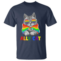 Ally Cat with Pride Cape T Shirt Rainbow LGBTQ+ Support