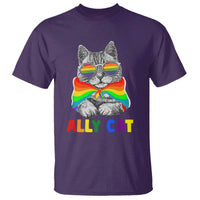Ally Cat with Pride Cape T Shirt Rainbow LGBTQ+ Support