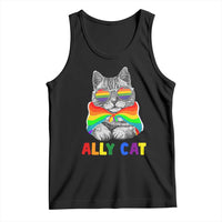 Ally Cat with Pride Cape Tank Top Rainbow LGBTQ+ Support