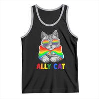 Ally Cat with Pride Cape Tank Top Rainbow LGBTQ+ Support