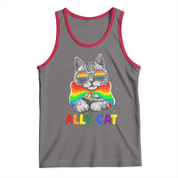 Ally Cat with Pride Cape Tank Top Rainbow LGBTQ+ Support