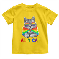Ally Cat with Pride Cape Toddler T Shirt Rainbow LGBTQ+ Support
