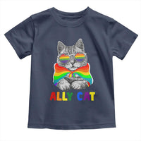 Ally Cat with Pride Cape Toddler T Shirt Rainbow LGBTQ+ Support