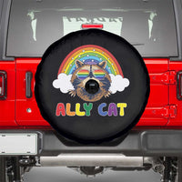 Ally Street Cat Rainbow Raccoon Spare Tire Cover Funny LGBTQ+ Pride Support