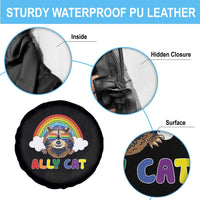 Ally Street Cat Rainbow Raccoon Spare Tire Cover Funny LGBTQ+ Pride Support