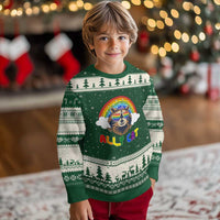 Ally Street Cat Rainbow Raccoon Ugly Christmas Sweater Funny LGBTQ+ Pride Support - Wonder Print Shop