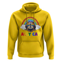 Ally Street Cat Rainbow Raccoon Hoodie Funny LGBTQ+ Pride Support