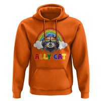 Ally Street Cat Rainbow Raccoon Hoodie Funny LGBTQ+ Pride Support