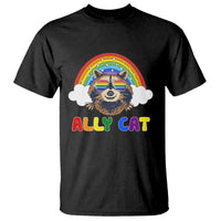 Ally Street Cat Rainbow Raccoon T Shirt Funny LGBTQ+ Pride Support