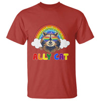Ally Street Cat Rainbow Raccoon T Shirt Funny LGBTQ+ Pride Support