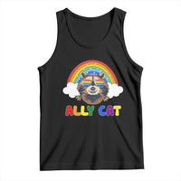 Ally Street Cat Rainbow Raccoon Tank Top Funny LGBTQ+ Pride Support