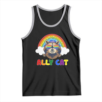 Ally Street Cat Rainbow Raccoon Tank Top Funny LGBTQ+ Pride Support