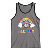 Ally Street Cat Rainbow Raccoon Tank Top Funny LGBTQ+ Pride Support
