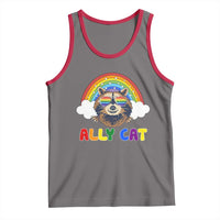 Ally Street Cat Rainbow Raccoon Tank Top Funny LGBTQ+ Pride Support