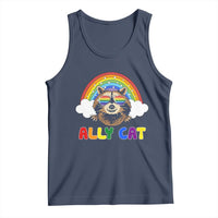 Ally Street Cat Rainbow Raccoon Tank Top Funny LGBTQ+ Pride Support