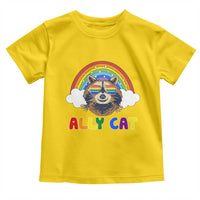 Ally Street Cat Rainbow Raccoon Toddler T Shirt Funny LGBTQ+ Pride Support