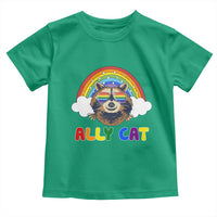 Ally Street Cat Rainbow Raccoon Toddler T Shirt Funny LGBTQ+ Pride Support